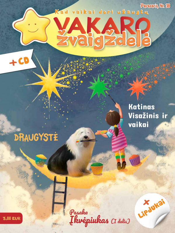 Vakaro žvaigždelė. Žurnalas vaikams 2018 pavasaris Nr. 38 + CD km.lt